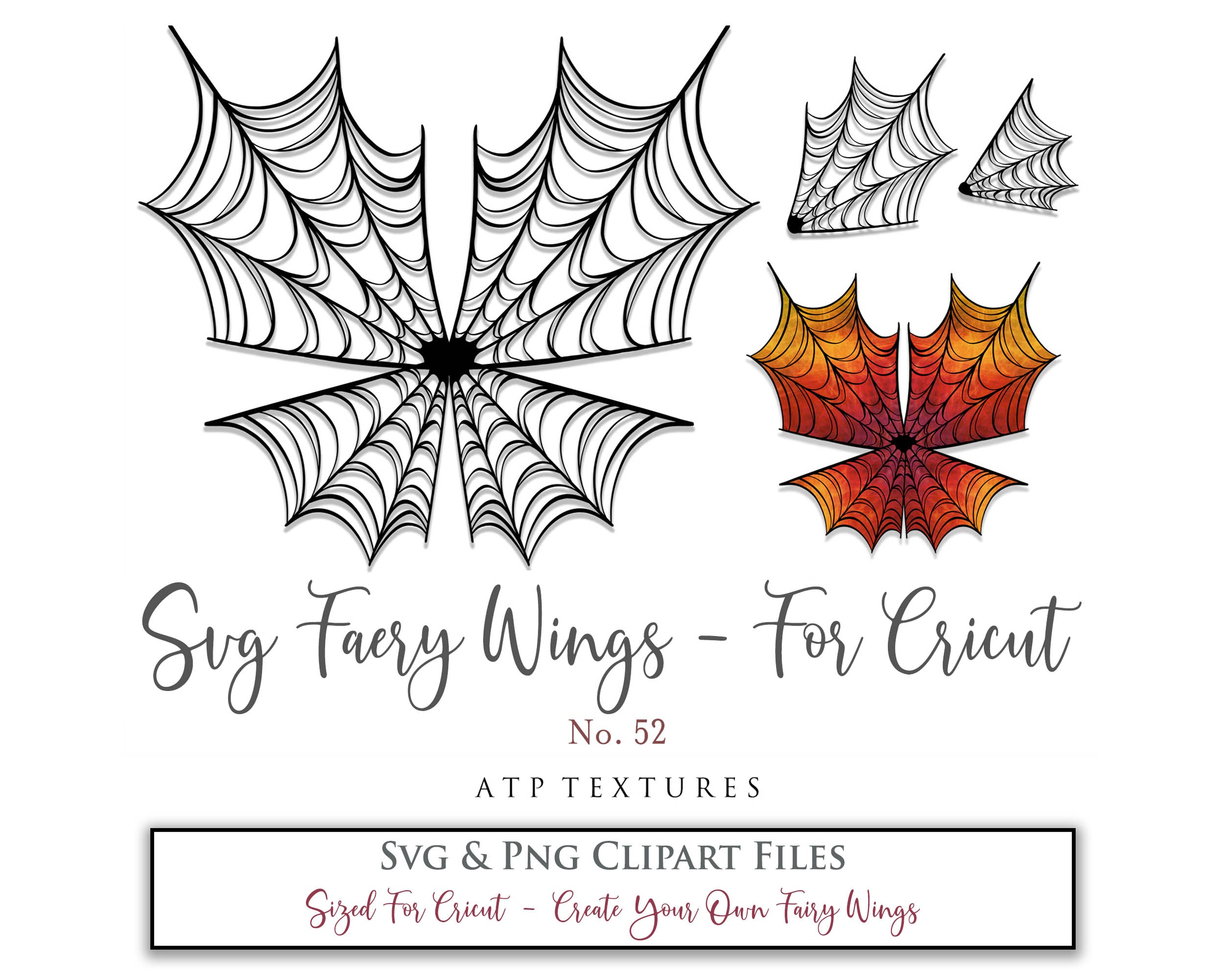 SVG & PNG Fairy/Angel Wing files for Cricut, Silhouette Cameo and other Cutting Machines. Create wearable fairy wings, all sizes. Perfect for Halloween Costumes, Fantasy, Cosplay, Photography. Prints, Wedding, Engagement, Baby Shower invitations, Sublimation Printing, Clip Art and more. Cut and assemble. ATP Textures.